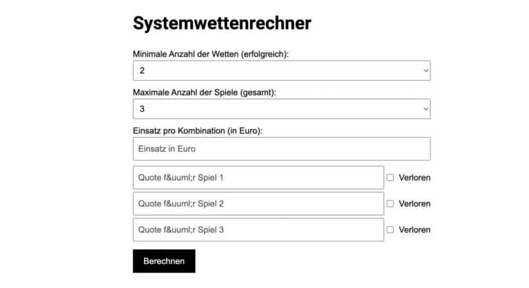 Systemwetten Rechner